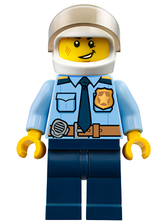 Минифигурка Lego Police - City Officer Shirt with Dark Blue Tie and Gold Badge cty0772 U